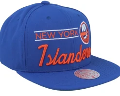 New York Islanders Retro Lock Up Blue Snapback - Mitchell & Ness