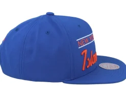 New York Islanders Retro Lock Up Blue Snapback - Mitchell & Ness