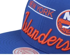 New York Islanders Retro Lock Up Blue Snapback - Mitchell & Ness