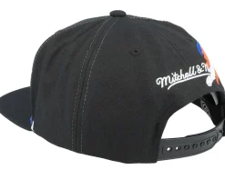 New York Islanders Vintage Paintbrush Black Snapback - Mitchell & Ness