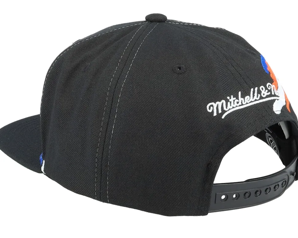 New York Islanders Vintage Paintbrush Black Snapback - Mitchell & Ness