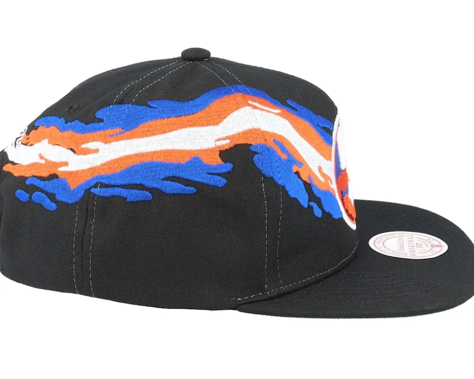 New York Islanders Vintage Paintbrush Black Snapback - Mitchell & Ness