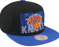 New York Knicks Cross Check Black/Blue Snapback - Mitchell & Ness