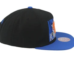 New York Knicks Cross Check Black/Blue Snapback - Mitchell & Ness