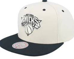 New York Knicks Evergreen Cream Black Hwc Off White/Black Snapback - Mitchell & Ness