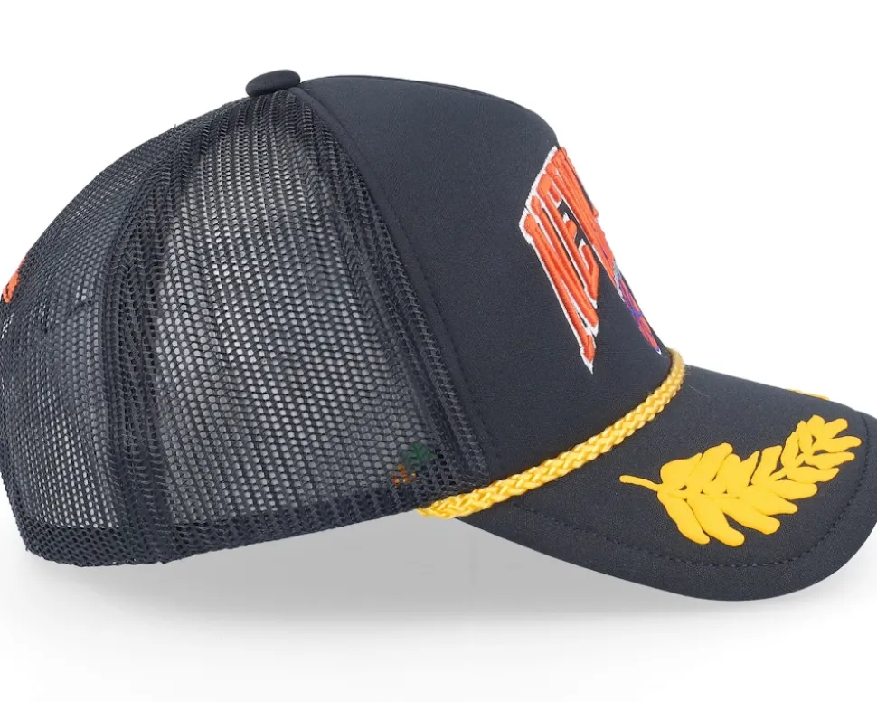 New York Knicks Gold Leaf Hwc Black Trucker - Mitchell & Ness