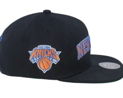 New York Knicks Triple Play Black Snapback - Mitchell & Ness