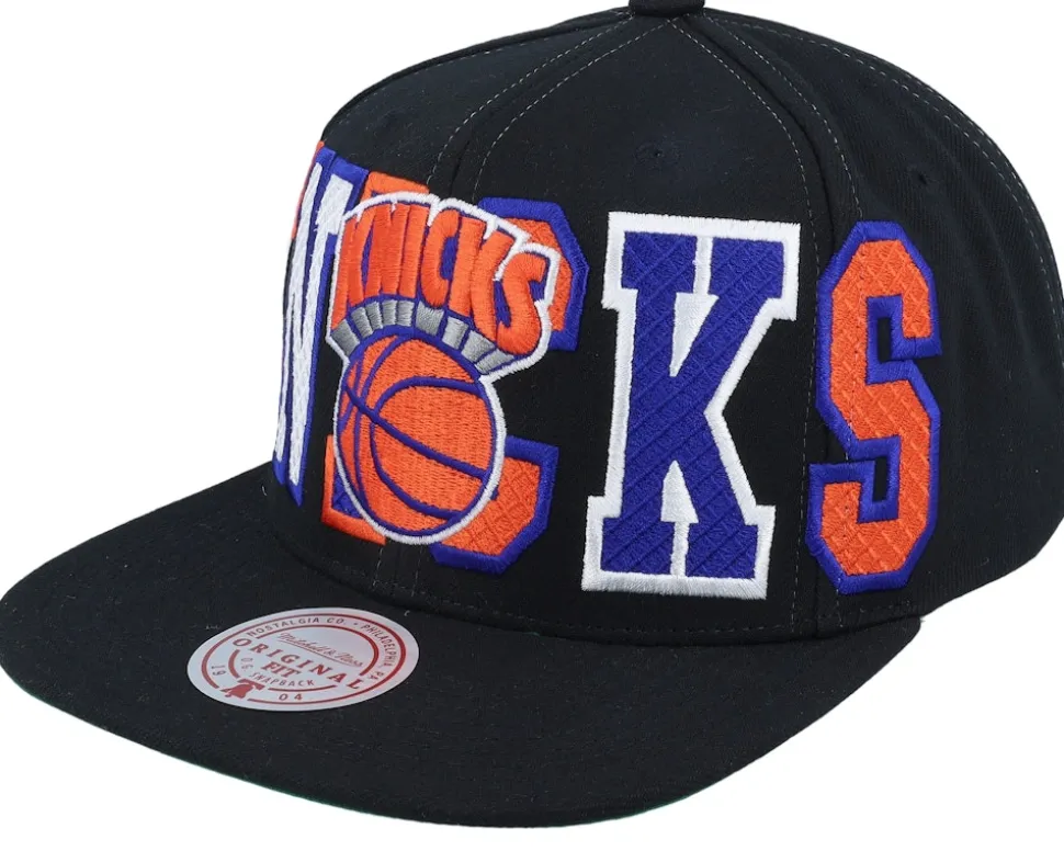 New York Knicks Varsity Bust Black Snapback - Mitchell & Ness