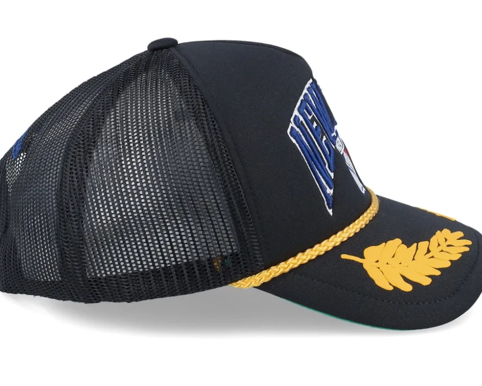New York Rangers Gold Leaf Hwc Black Trucker - Mitchell & Ness