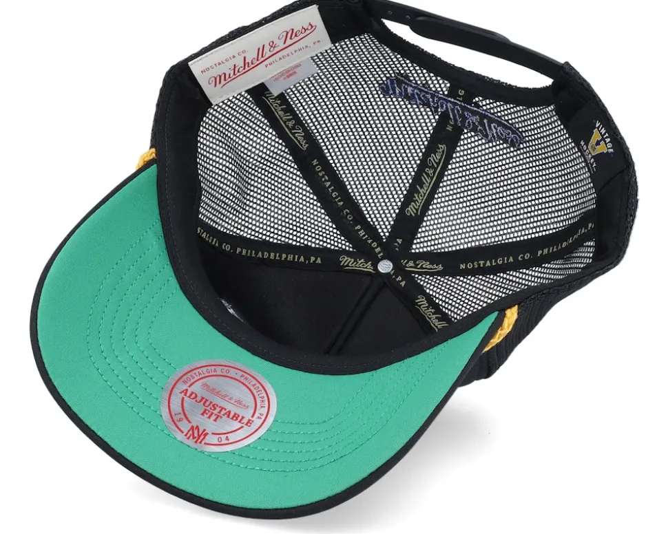 New York Rangers Gold Leaf Hwc Black Trucker - Mitchell & Ness