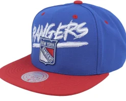 New York Rangers Transcript Royal/Red Snapback - Mitchell & Ness