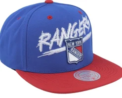 New York Rangers Transcript Royal/Red Snapback - Mitchell & Ness
