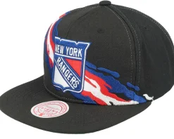 New York Rangers Vintage Paintbrush Black Snapback - Mitchell & Ness