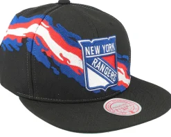 New York Rangers Vintage Paintbrush Black Snapback - Mitchell & Ness