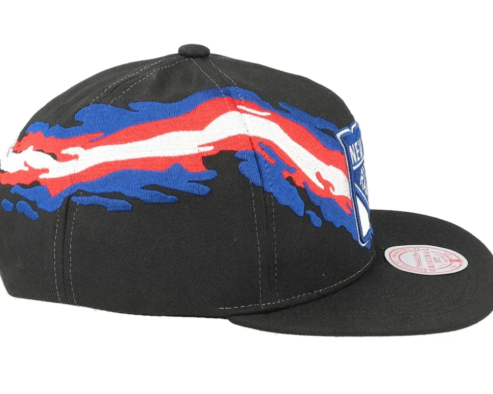 New York Rangers Vintage Paintbrush Black Snapback - Mitchell & Ness
