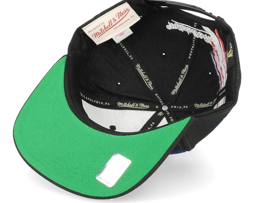 New York Rangers Vintage Paintbrush Black Snapback - Mitchell & Ness