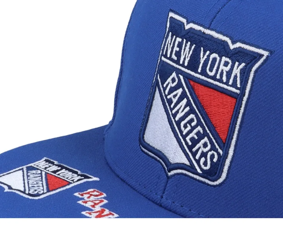 New York Rangers Vintage Hat Trick Blue Snapback - Mitchell & Ness