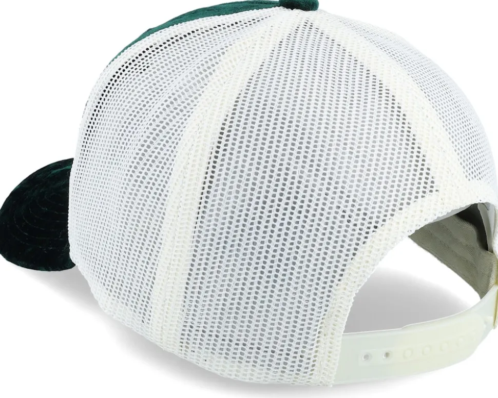 New York Silver Patch Velvet Green/Ivory A-Frame Trucker - Calza Pennello