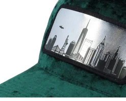 New York Silver Patch Velvet Green/Ivory A-Frame Trucker - Calza Pennello