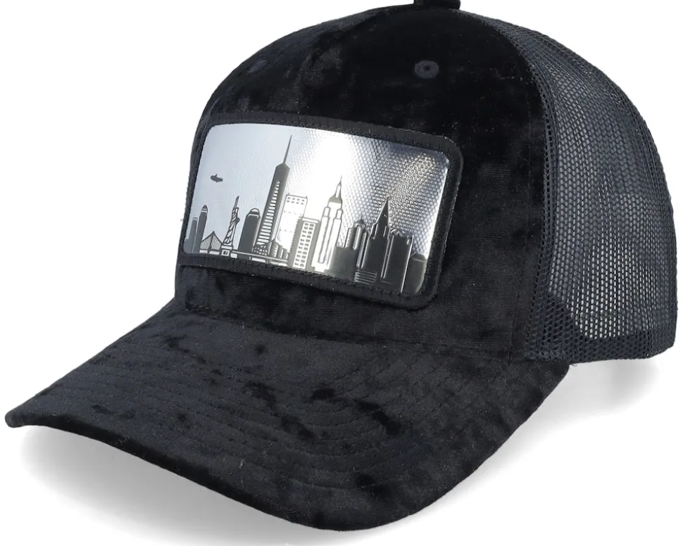 New York Silver Patch Velvet Green/Ivory A-Frame Trucker - Calza Pennello