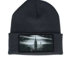 New York Skyscraper Beanie Graphite Grey Cuff - Calza Pennello