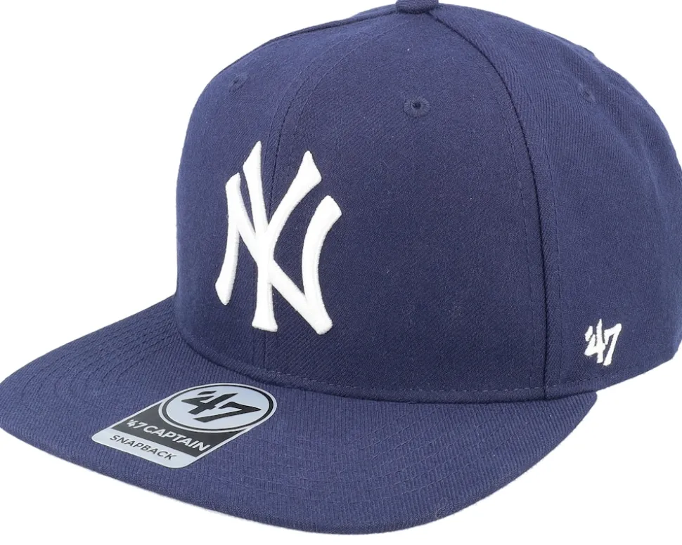 New York Yankees No Shot Captain Light Navy Snapback - 47 Brand