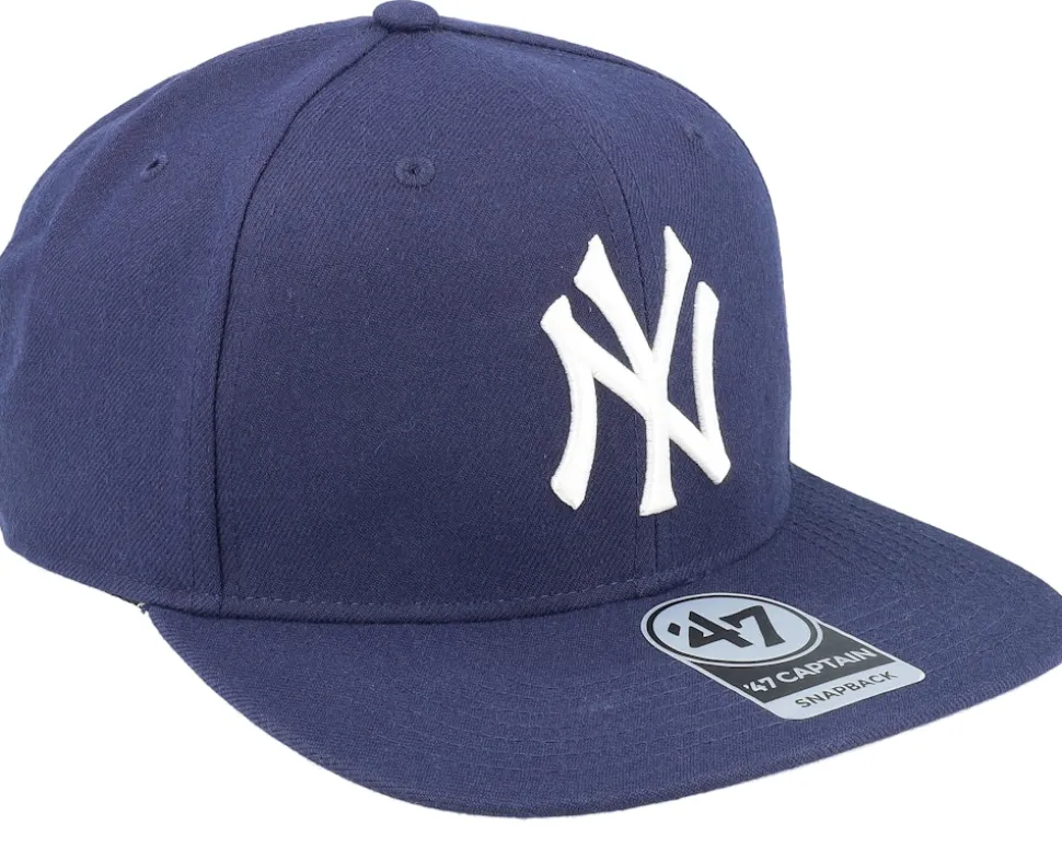 New York Yankees No Shot Captain Light Navy Snapback - 47 Brand