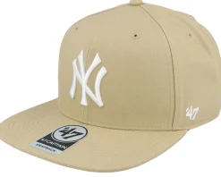 New York Yankees No Shot Captain Khaki/White Snapback - 47 Brand