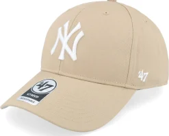 New York Yankees Raised Basic Mvp Khaki/White Adjustable - 47 Brand