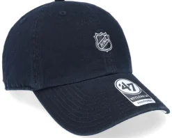 NHL Current Shield Logo Base Runner Clean Up Black Dad Cap - 47 Brand