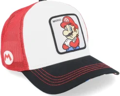 Nintendo Super Mario Bros Mario White/Red/Black Trucker - Capslab