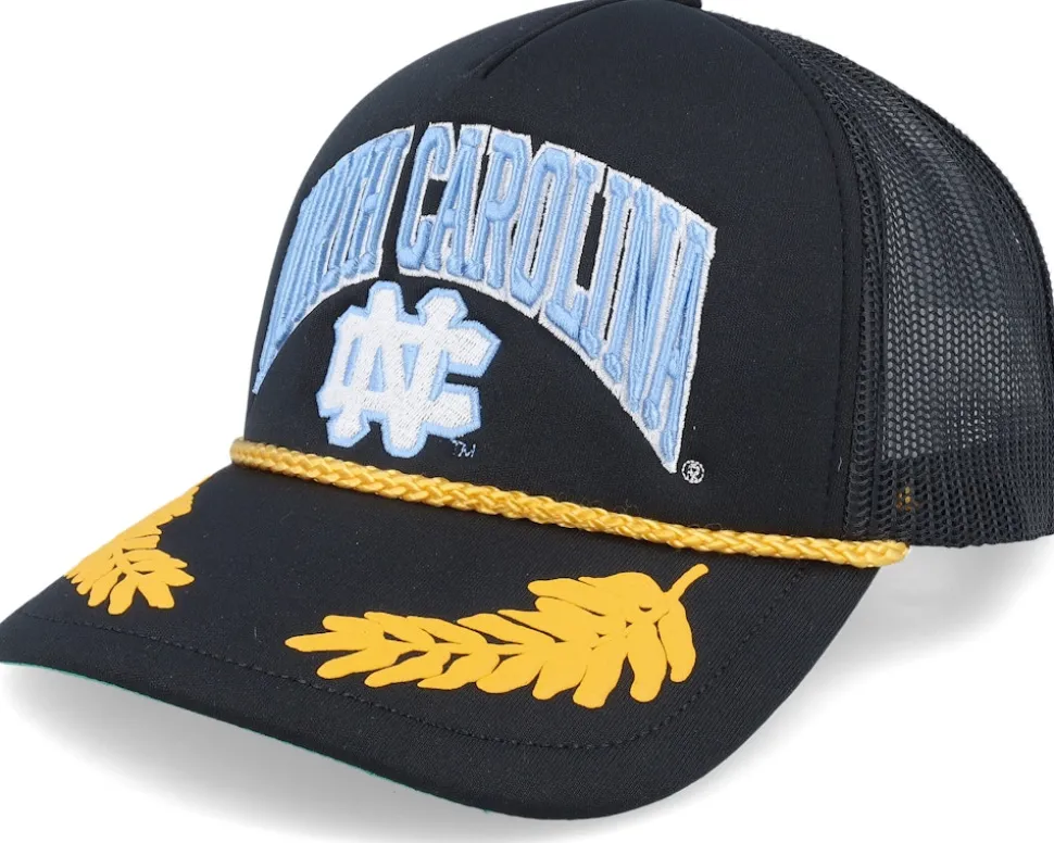 North Carolina Tar Heels Gold Leaf Hwc Black Trucker - Mitchell & Ness