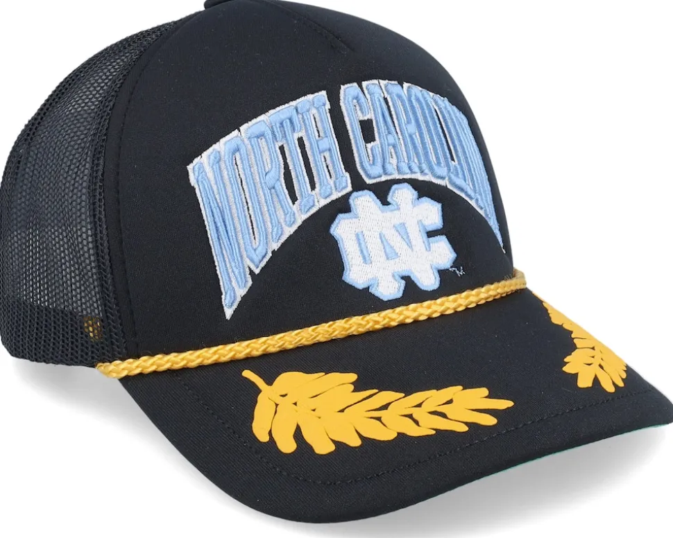 North Carolina Tar Heels Gold Leaf Hwc Black Trucker - Mitchell & Ness