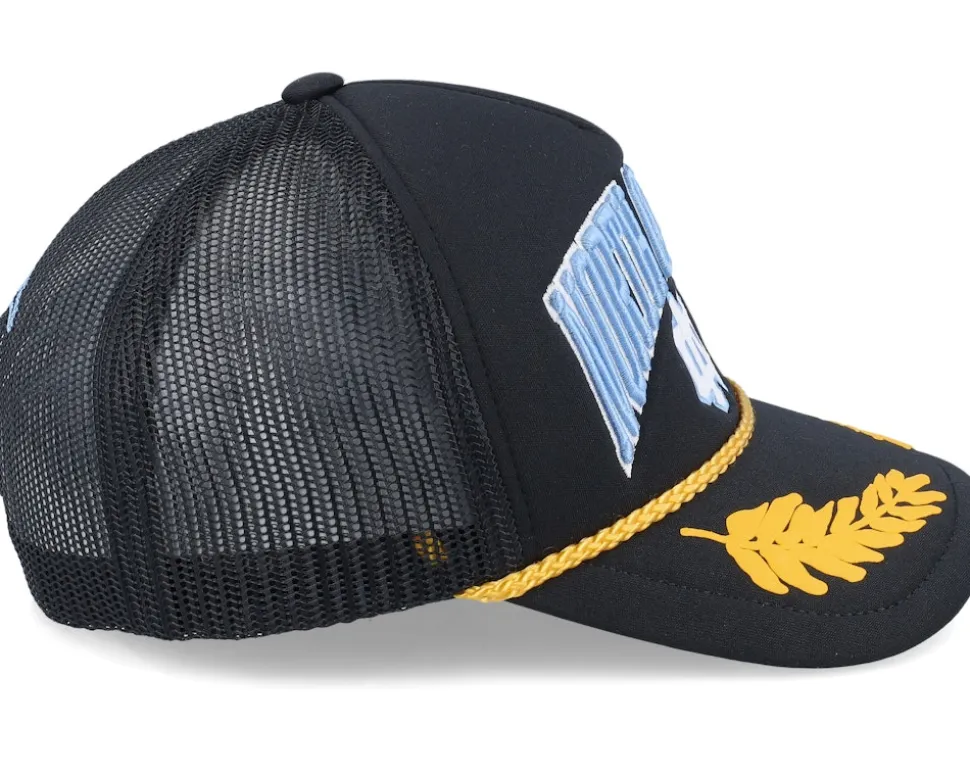 North Carolina Tar Heels Gold Leaf Hwc Black Trucker - Mitchell & Ness