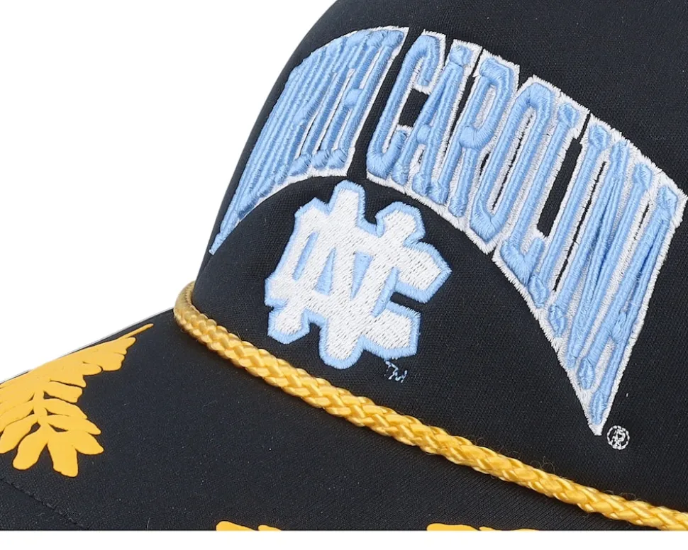 North Carolina Tar Heels Gold Leaf Hwc Black Trucker - Mitchell & Ness
