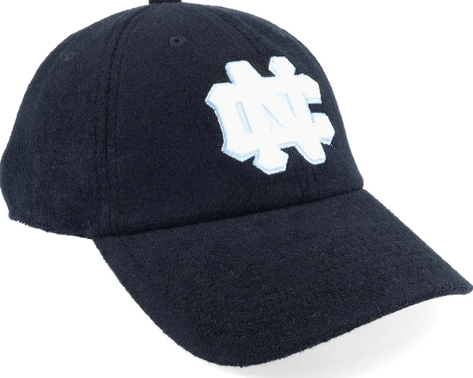 North Carolina Tar Heels Terry Cloth Strapback Black Adjustable - Mitchell & Ness