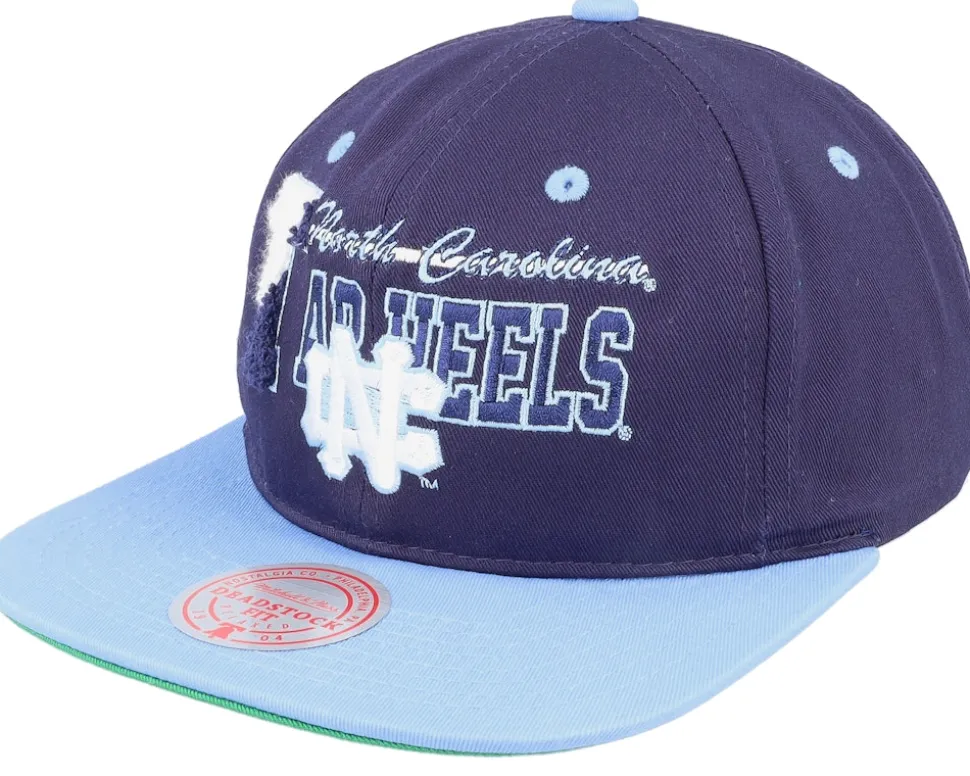 North Carolina Tar Heels Varsity Letter Blue/Light Blue Snapback - Mitchell & Ness