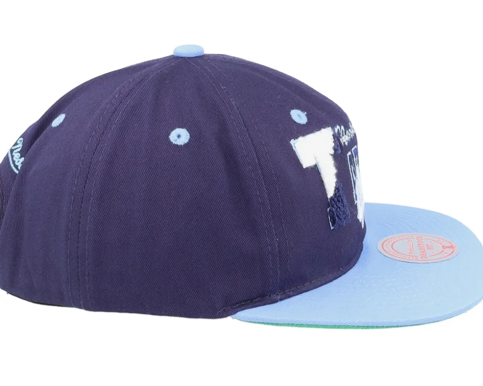 North Carolina Tar Heels Varsity Letter Blue/Light Blue Snapback - Mitchell & Ness