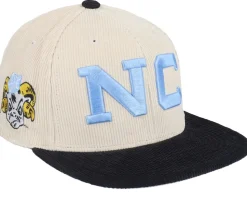 North Carolina Tar Heels Team Cord Off White/Black Fitted - Mitchell & Ness