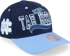 North Carolina Tar Heels Block Sweep Pro Vintage Navy/Light Blue Adjustable - Mitchell & Ness