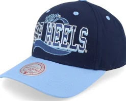 North Carolina Tar Heels Block Sweep Pro Vintage Navy/Light Blue Adjustable - Mitchell & Ness
