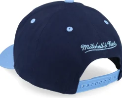 North Carolina Tar Heels Block Sweep Pro Vintage Navy/Light Blue Adjustable - Mitchell & Ness