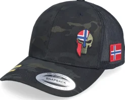 Norway Army Skull Multicam Black Trucker - Army Head