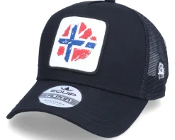 Norway Ripped Flag Patch Oil Rig Black Trucker - Iconic