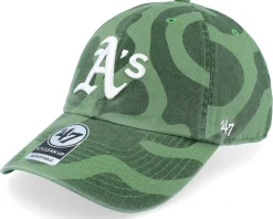 Oakland Athletics Free Form Clean Up Fatigue Green/White Dad Cap - 47 Brand