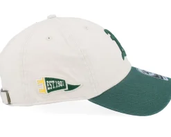 Oakland Athletics MLB Stand 47 Clean Up Bone/Dark Green Dad Cap - 47 Brand