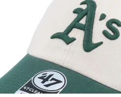 Oakland Athletics MLB Stand 47 Clean Up Bone/Dark Green Dad Cap - 47 Brand