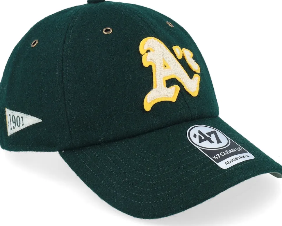 Oakland Athletics Pennant Clean Up Dark Green Dad Cap - 47 Brand
