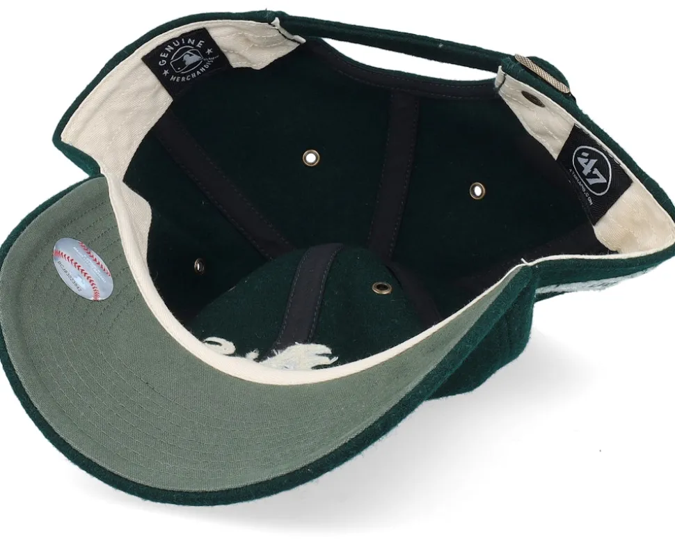 Oakland Athletics Pennant Clean Up Dark Green Dad Cap - 47 Brand