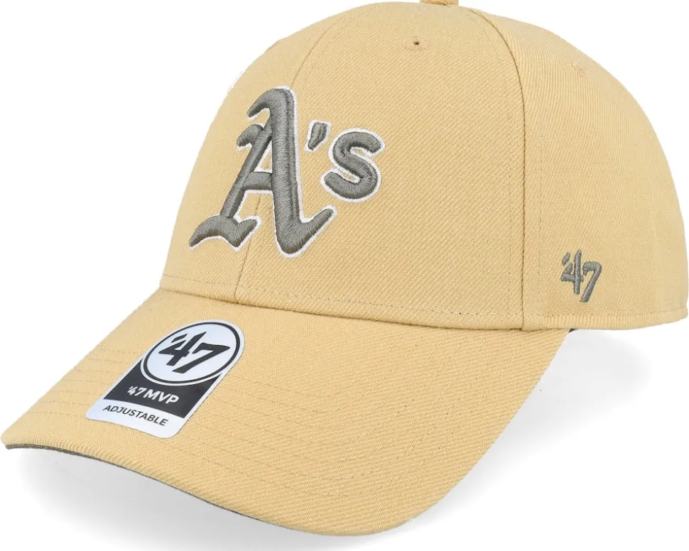 Oakland Athletics Sure Shot Snapback Mvp Light Tan Adjustable - 47 Brand